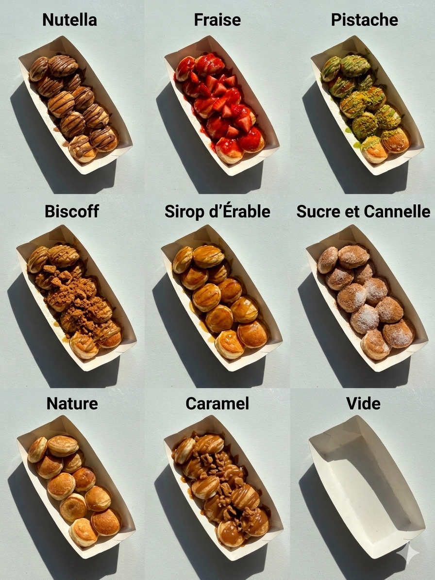 Tour de mini pancakes et toppings